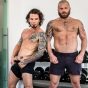 Tattooed young stud Archer Croft’s hot ass fucked hard by older muscle guy Riley Mitchell’s huge cock
