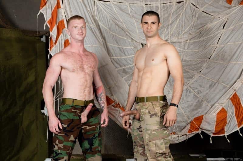 Ginger military rookie Brody Fox’s bubble butt raw fucked by military man Kyler Drayke’s huge cock